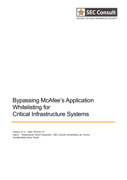 Bypassing McAfee`s Application Whitelisting for