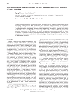 Separation of Organic Molecular Mixtures in Carbon Nanotubes and