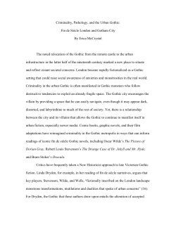 Criminality, Pathology, and the Urban Gothic: Fin de Si&egrave;cle London