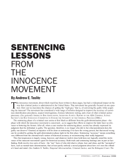 sentencing lessons from the innocence movement