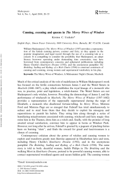 Cunning, cozening and queens in The Merry Wives of Windsor