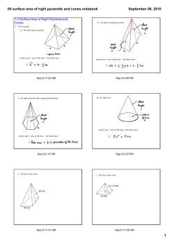 05 surface area of right pyramids and cones.notebook