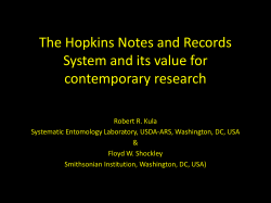 The Hopkins Notes and Records System and its value for
