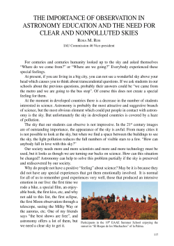 the importance of observation in astronomy education and the need