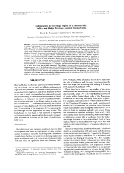 Deformation in the hinge region of a chevron fold, Valley and Ridge
