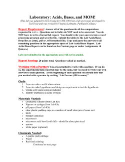 Acids, Bases, and MOM!