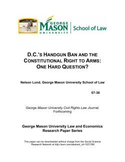 D.C.`S HANDGUN BAN AND THE CONSTITUTIONAL RIGHT TO