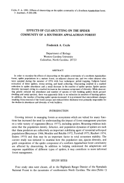 EFFECTS OF CLEARCUTTING ON THE SPIDER COMMUNITY OF
