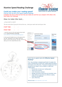 Illumine Speed Reading Challeng How to take the test&hellip; eed