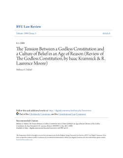 The Tension Between a Godless Constitution and a Culture of Belief