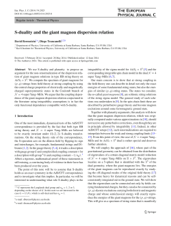 S-duality and the giant magnon dispersion relation | SpringerLink
