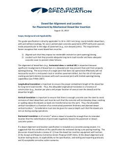 Dowel Bar Alignment and Location for Placement by Mechanical