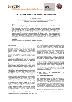 The slow factory: a new paradigm for manufacturing