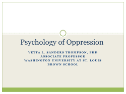 Psychology of Oppression