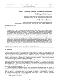 Political Propaganda, Aesthetics and Sustainable Environment