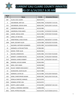 current eau claire county inmates as of 3-14