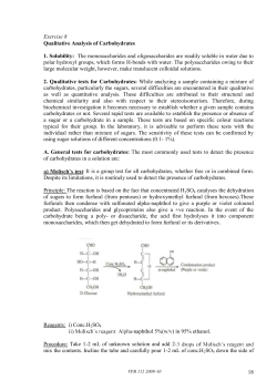 Exercise 8 Qualitative Analysis of Carbohydrates 2