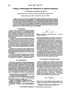 A Study of Heterogeneous Nucleation in Aqueous Solutions