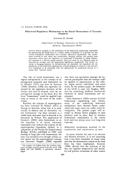 Behavioral Regulatory Mechanisms in the Social Homeostasis of
