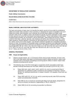 Rules Regulating - Colorado Secretary of State
