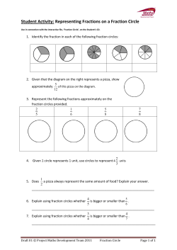 Student Activity: Representing Fractions on a Fraction Circle