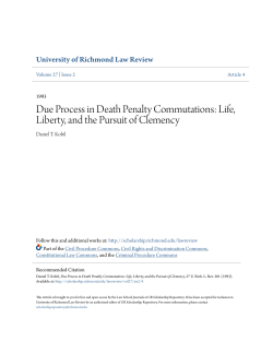 Due Process in Death Penalty Commutations: Life, Liberty, and the