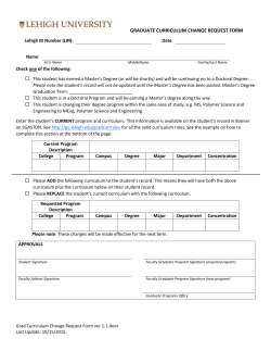 GRADUATE CURRICULUM CHANGE REQUEST FORM
