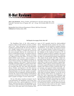 Did Popular Sovereignty Work After All? - H-Net