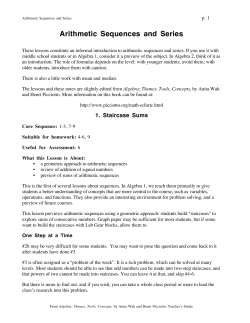 Arithmetic Sequences and Series