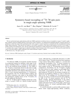 Symmetry-based recoupling of O&ndash; H spin pairs in magic