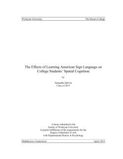 The Effects of Learning American Sign Language