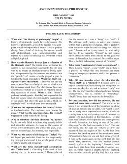 ancient/medieval philosophy