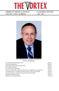 AMERICAN CHEMICAL SOCIETY CALIFORNIA SECTION VOLUME