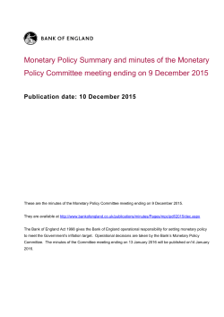 Monetary policy summary and minutes of the