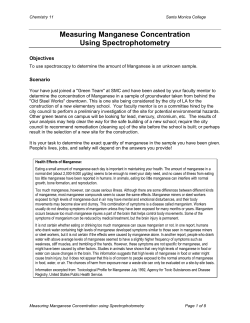 Measuring Manganese Concentration Using