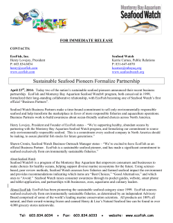 Sustainable Seafood Pioneers Formalize Partnership