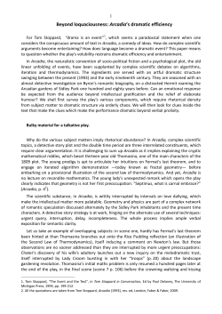 Beyond loquaciousness: Arcadia`s dramatic efficiency