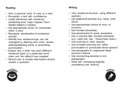 Reading • Give a personal point of view on a text. • Re