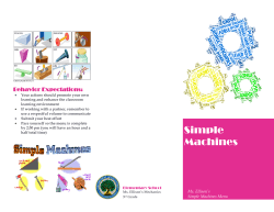 Simple Machines - Ms. Eleanor Ellison