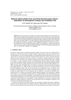 Natural radionuclides from coal fired thermal power plants