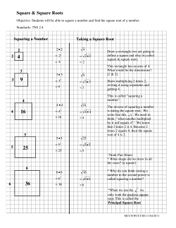 Square and Square Roots