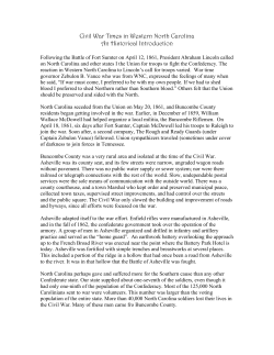 The Civil War - Western North Carolina Historical Association