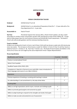 ASHFOLD SCHOOL FRENCH CONVERSATION
