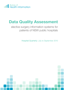Data Quality Assessment - Bureau of Health Information