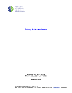 Privacy Act Amendments - Canadian Bar Association