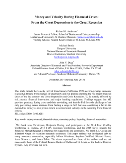 Money and Velocity During Financial Crises: From the Great
