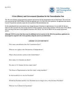 Naturalization Test - Westmoreland Central School