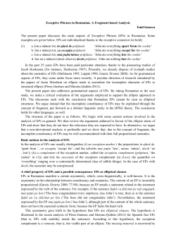 Exceptive Phrases in Romanian. A Fragment