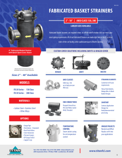 Fabricated Basket Strainers