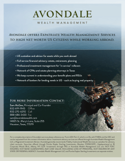 Avondale offers Expatriate Wealth Management Services to high net